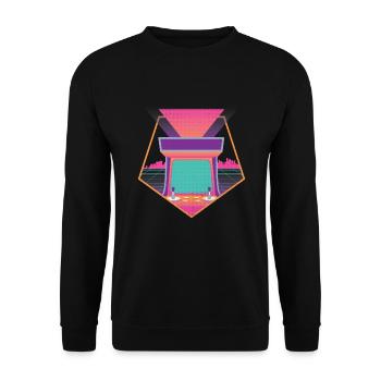 80s Retrogaming Arcade Machine Retro - Unisex Sweatshirt - black - Front - Alina (178cm) & Michal (187cm)