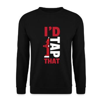 I ́D Tap That Fire Brigade Hydrant - Unisex Sweatshirt - black - Front - Alina (178cm) & Michal (187cm)