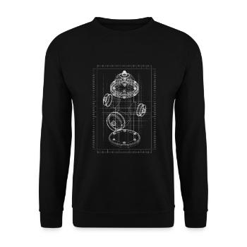 Fire Hydrant Fire Brigade - Unisex Sweatshirt - black - Front - Alina (178cm) & Michal (187cm)