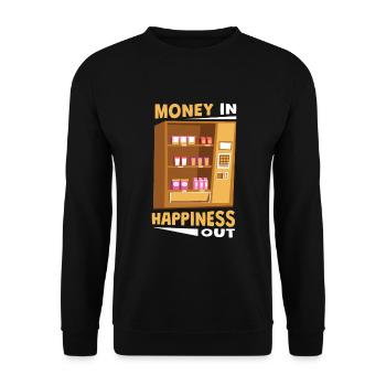 Argent Dans Le Bonheur Sur Distributeur Automatique - Sweat-shirt Unisexe - noir - Devant - Alina (178cm) & Michal (187cm)