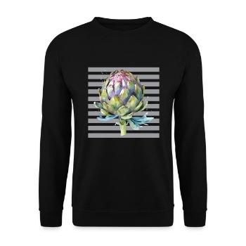 Retro Kunst Artischocken - Unisex Pullover - Schwarz - Vorne - Alina (178cm) & Michal (187cm)