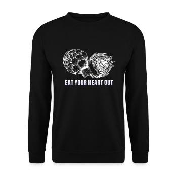 Eat Your Heart Out Artischocken - Unisex Pullover - Schwarz - Vorne - Alina (178cm) & Michal (187cm)