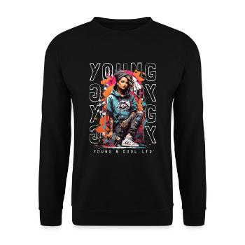 Tattoo Girl - Cool Girl Woman Tattoo - Unisex Sweatshirt - black - Front - Alina (178cm) & Michal (187cm)