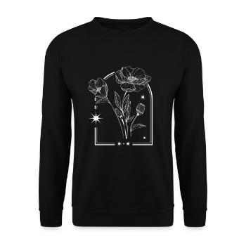 Poppy Poppy Flora Floral Poppy - Unisex Sweatshirt - black - Front - Alina (178cm) & Michal (187cm)