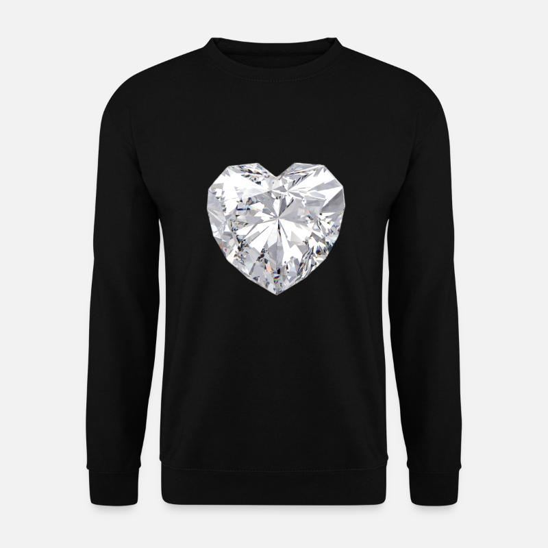 Diamond Heart Gemstone Jewelry - Unisex Sweatshirt - black
