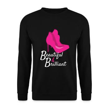 Belle et brillante mode de talons hauts - Sweat-shirt Unisexe - noir - Devant - Alina (178cm) & Michal (187cm)