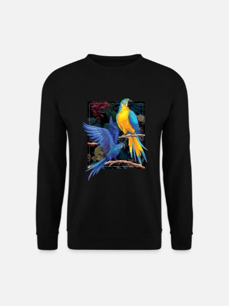 Papagei Farben Kunst Vogel Haustier - Unisex Pullover - Schwarz