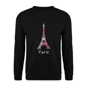 Paris Eiffel Tower France France - Unisex Sweatshirt - black - Front - Alina (178cm) & Michal (187cm)