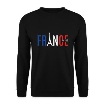 France Paris France Eiffel Tower - Unisex Sweatshirt - black - Front - Alina (178cm) & Michal (187cm)