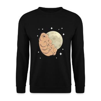 Tardigrades, Moon, Stars, Space - Unisex Sweatshirt - black - Front - Alina (178cm) & Michal (187cm)