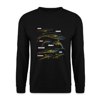 Espèces de baleines Baleine bleue Animaux marins - Sweat-shirt Unisexe - noir - Devant - Alina (178cm) & Michal (187cm)