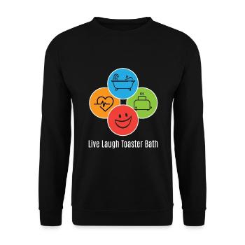 Live Laugh Toaster Bath Toast Toaster - Unisex Pullover - Schwarz - Vorne - Alina (178cm) & Michal (187cm)