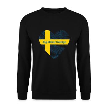 Jag älskar Sverige Sweden Swedish - Unisex Sweatshirt - black - Front - Alina (178cm) & Michal (187cm)