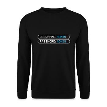 Username Admin Password Programmer - Unisex Sweatshirt - black - Front - Alina (178cm) & Michal (187cm)