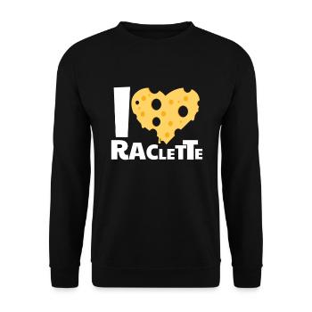 I Love Raclette Cheese - Unisex Sweatshirt - black - Front - Alina (178cm) & Michal (187cm)