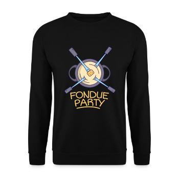 Fondue Party Käsefondue Weihnachtsessen - Unisex Pullover - Schwarz - Vorne - Alina (178cm) & Michal (187cm)
