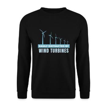 Easily Distracted by Wind Turbines - Unisex Pullover - Schwarz - Vorne - Alina (178cm) & Michal (187cm)