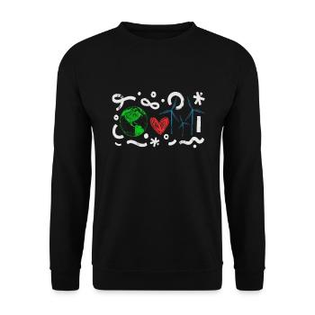Wind Power Heart Earth Wind Wind Energy - Unisex Sweatshirt - black - Front - Alina (178cm) & Michal (187cm)