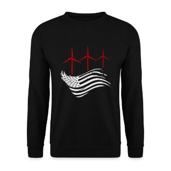 Wind Power America Wind Wind Energy - Unisex Sweatshirt - black - Front - Alina (178cm) & Michal (187cm)