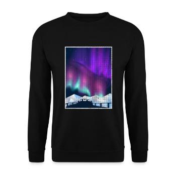Aurores boréales - Sweat-shirt Unisexe - noir - Devant - Alina (178cm) & Michal (187cm)