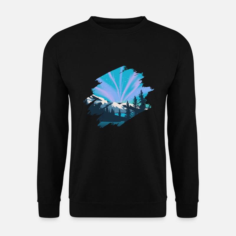 Nordlichter Polarlicht Aurora Borealis - Unisex Pullover - Schwarz
