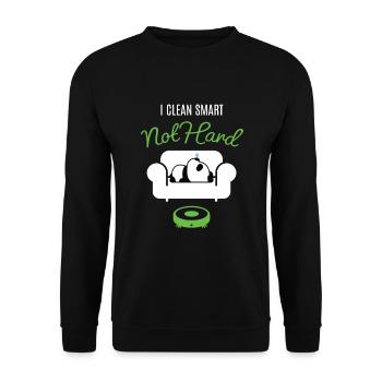 Pandabär Panda I Clean Smart Saugroboter - Unisex Pullover - Schwarz - Vorne - Alina (178cm) & Michal (187cm)