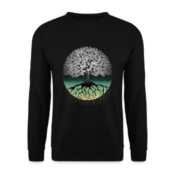 Arbre de vie Arbre de vie Racine - Sweat-shirt Unisexe - noir - Devant - Alina (178cm) & Michal (187cm)