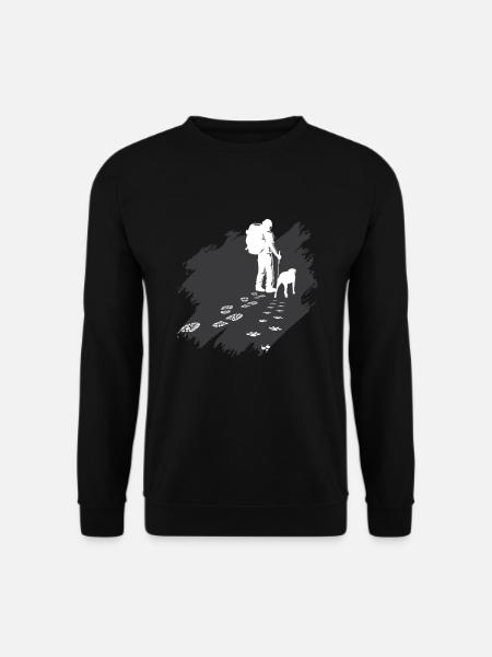 Wanderer Spuren Hunde Hund Hündchen - Unisex Pullover - Schwarz