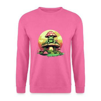 Grenouille sur champignon psychodélique cottagecore - Sweat-shirt Unisexe - rose - Devant