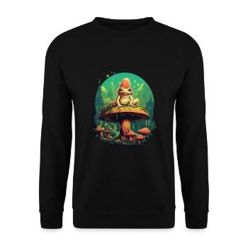 Grenouille magique dans les bois Cottagecore psycédélique - Sweat-shirt Unisexe - noir - Devant - Alina (178cm) & Michal (187cm)