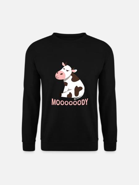 Moooooody Kuh Kühe Bauer Kinder - Unisex Pullover - Schwarz