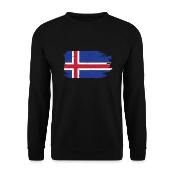 Drapeau de l’Islande Drapeau de Reykjavík Islandais - Sweat-shirt Unisexe - noir - Devant - Alina (178cm) & Michal (187cm)