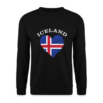 Drapeau de l’Islande Drapeau Reykjavík Islandais - Sweat-shirt Unisexe - noir - Devant - Alina (178cm) & Michal (187cm)