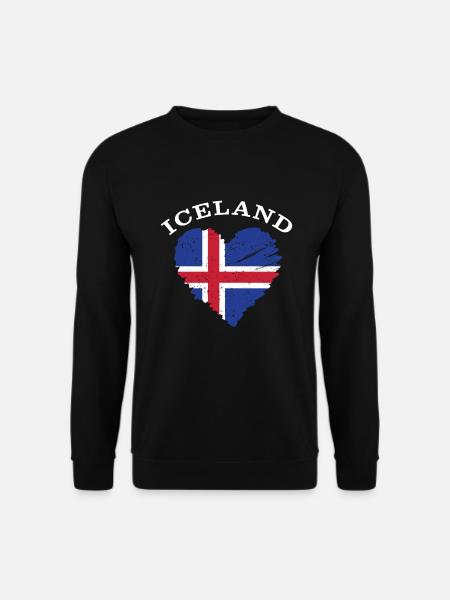 Island Flagge Fahne Reykjavík Isländisch - Unisex Pullover - Schwarz