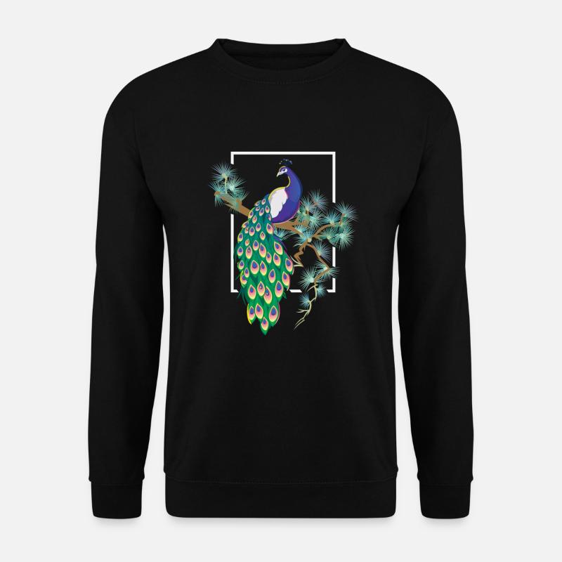 Pfau Japan Vogel Ziervogel Japanisch - Unisex Pullover - Schwarz
