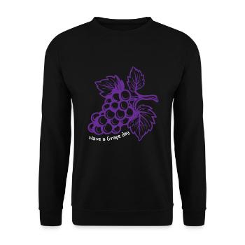 Have A Grape Day Weintrauben Wein - Unisex Pullover - Schwarz - Vorne - Alina (178cm) & Michal (187cm)