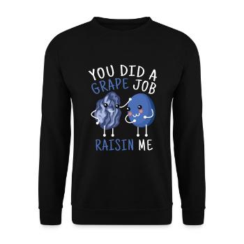 Raisin Job Raisins Raisins - Sweat-shirt Unisexe - noir - Devant - Alina (178cm) & Michal (187cm)