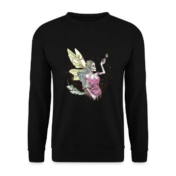 Skelett Fairycore Schmetterling Fantasy - Unisex Pullover - Schwarz - Vorne - Alina (178cm) & Michal (187cm)