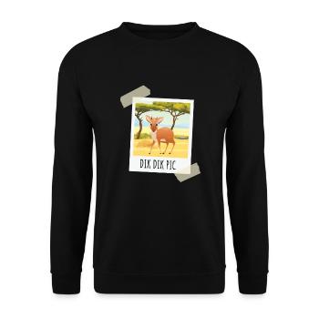 Lustiges Dik Dik Pic Antilope - Unisex Pullover - Schwarz - Vorne - Alina (178cm) & Michal (187cm)