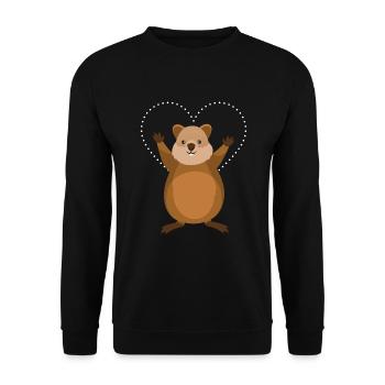 Quokka Heart Australie - Sweat-shirt Unisexe - noir - Devant - Alina (178cm) & Michal (187cm)