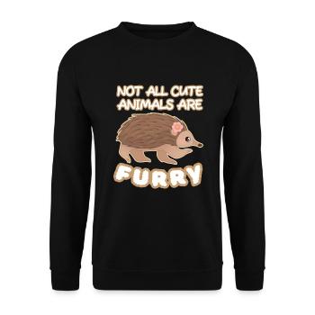 Echidna Cute Animals Furry Schnabeligel - Unisex Pullover - Schwarz - Vorne - Alina (178cm) & Michal (187cm)
