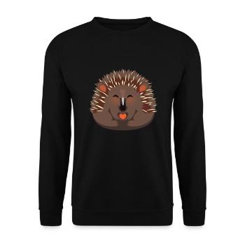 Echidna Kinder Design Schnabeligel - Unisex Pullover - Schwarz - Vorne - Alina (178cm) & Michal (187cm)