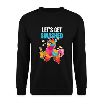 Let ́s Get Smashed Pinata Costume - Unisex Sweatshirt - black - Front - Alina (178cm) & Michal (187cm)