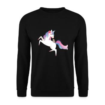Einhorn Süßes Chinchilla Haustier - Unisex Pullover - Schwarz - Vorne - Alina (178cm) & Michal (187cm)