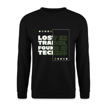 Lost In Trance EDM Festival Musik - Unisex Pullover - Schwarz - Vorne - Alina (178cm) & Michal (187cm)