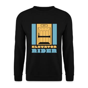 Elevator Rider Aufzug Lift Fahrstuhl - Unisex Sweatshirt - black - Front - Alina (178cm) & Michal (187cm)