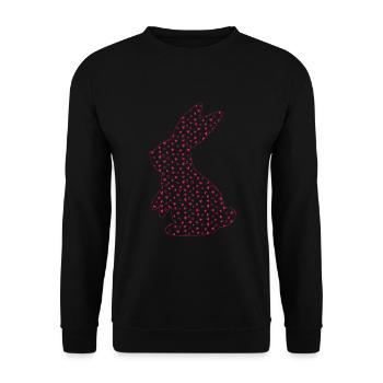 Heart Bunny Love Easter Bunny Easter - Unisex Sweatshirt - black - Front - Alina (178cm) & Michal (187cm)
