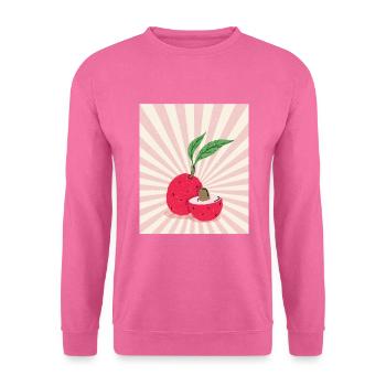Lychee Retro Litschi Exotische Frucht - Unisex Pullover - Pink - Vorne
