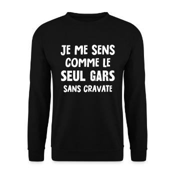 le seul gars sans cravate - Sweat-shirt Unisexe - noir - Devant - Alina (178cm) & Michal (187cm)