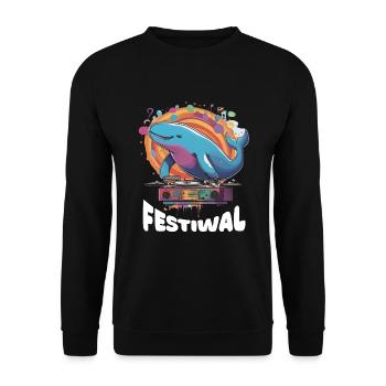 Festiwal Whale Party Festival EDM Music - Unisex Sweatshirt - black - Front - Alina (178cm) & Michal (187cm)